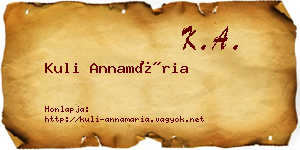 Kuli Annamária névjegykártya